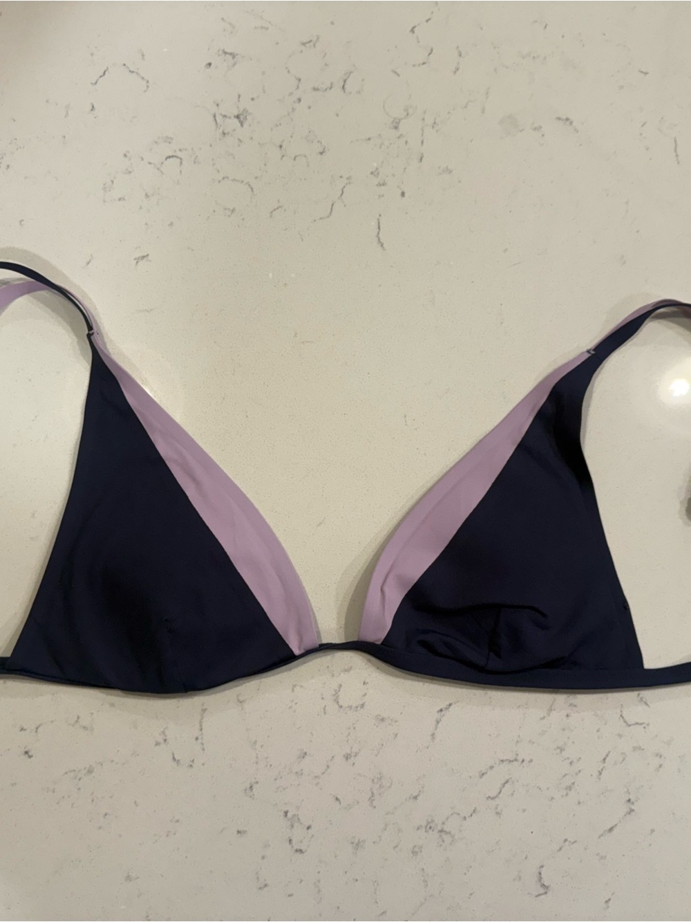 L Space Navy and Lavender Triangle Bikini
